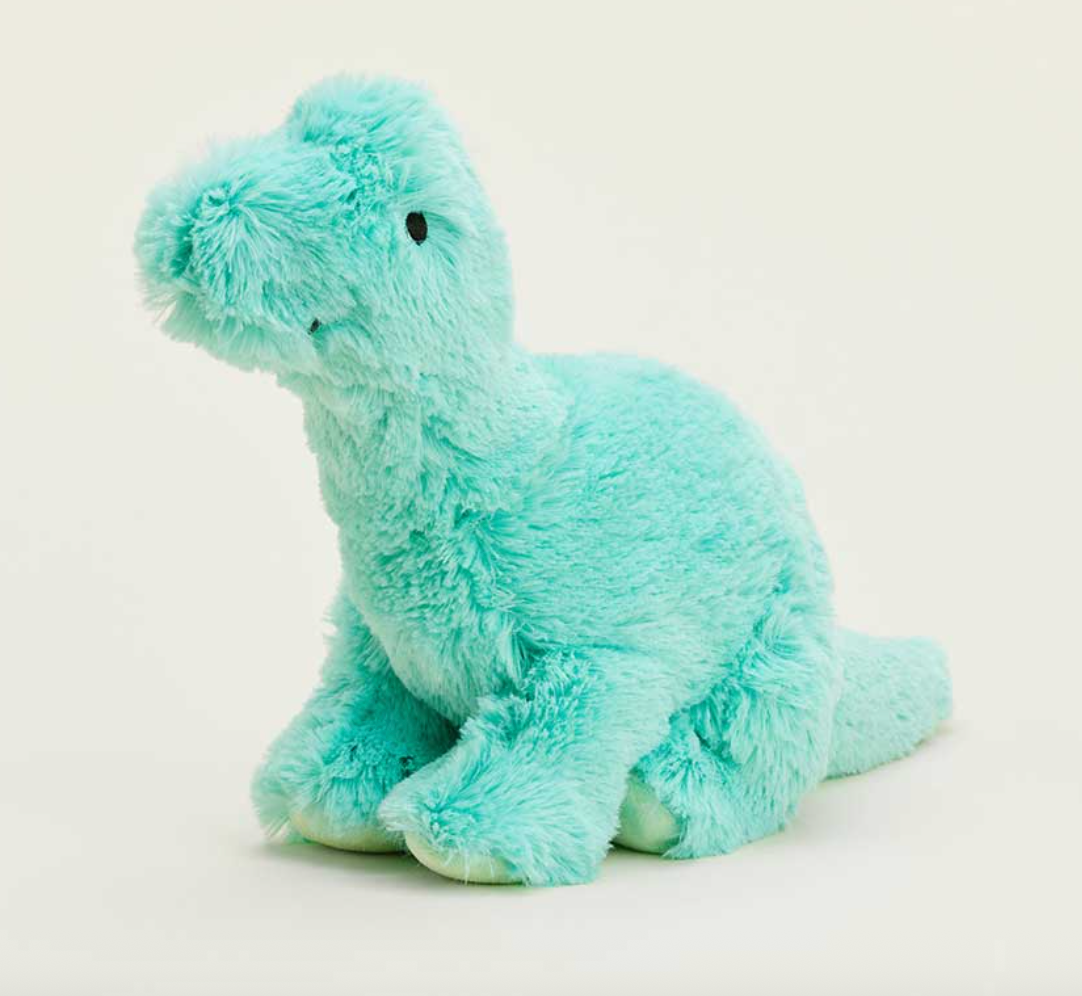 Mint green plush dinosaur toy