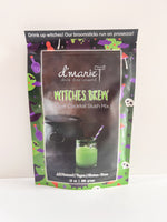 D marie Witches Brew craft cocktail slush mix pouch with green drink and cauldron graphic
