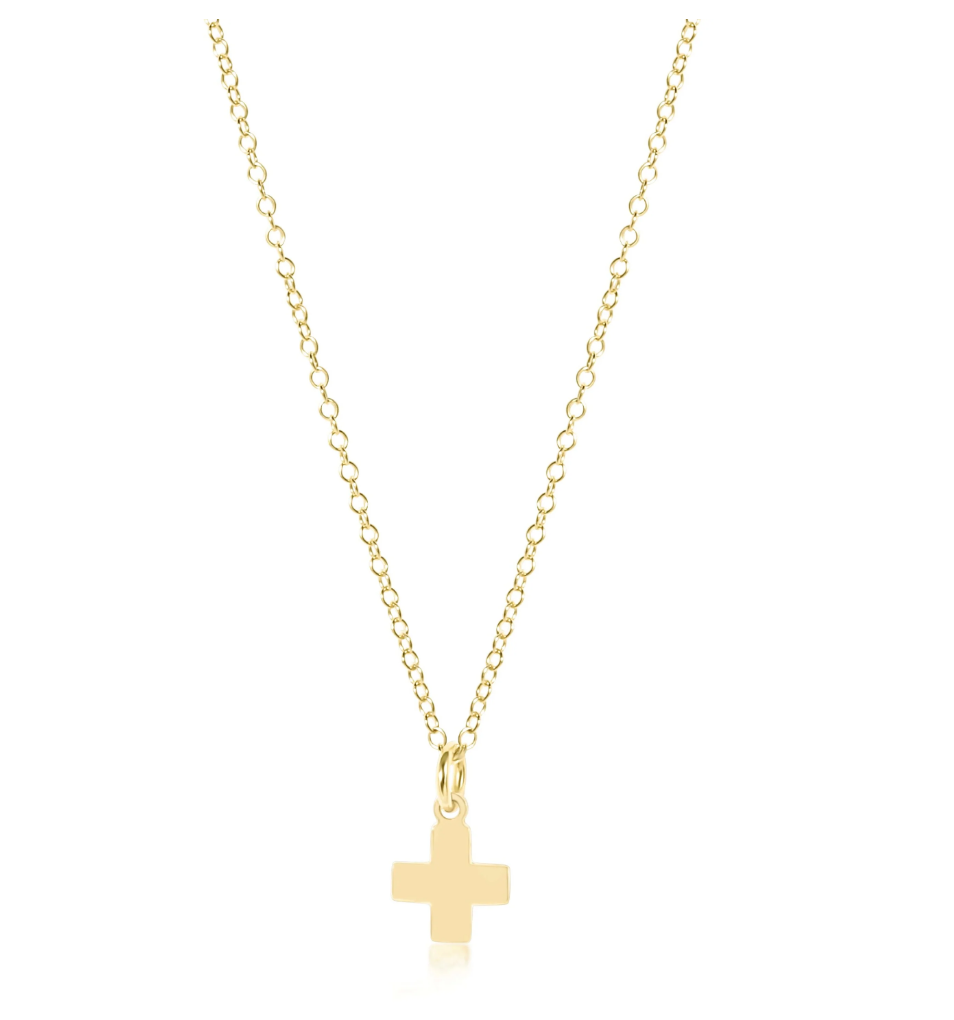 16" Signature Cross Gold Charm Necklace