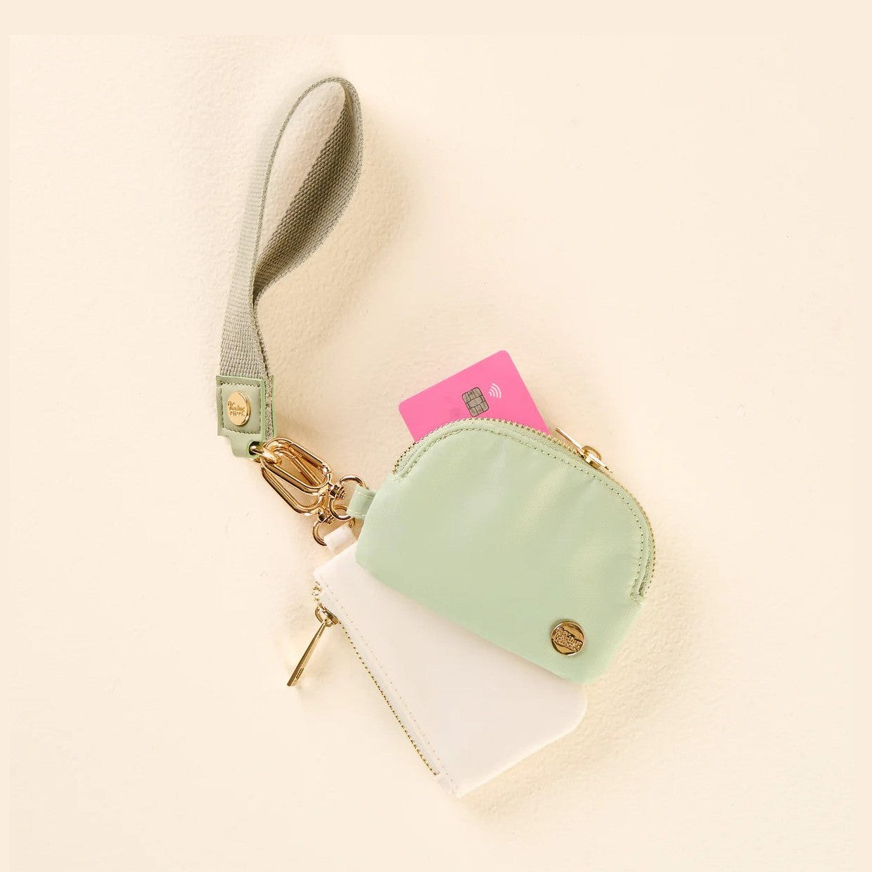 Duo Pouch Wristlet- Sage