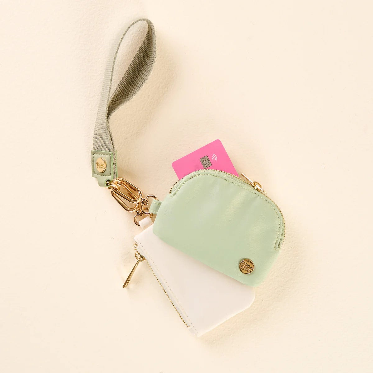 Duo Pouch Wristlet- Sage
