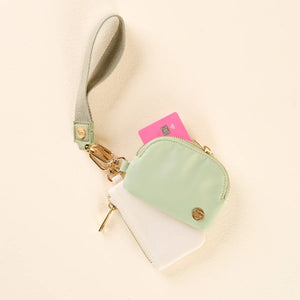 Duo Pouch Wristlet- Sage