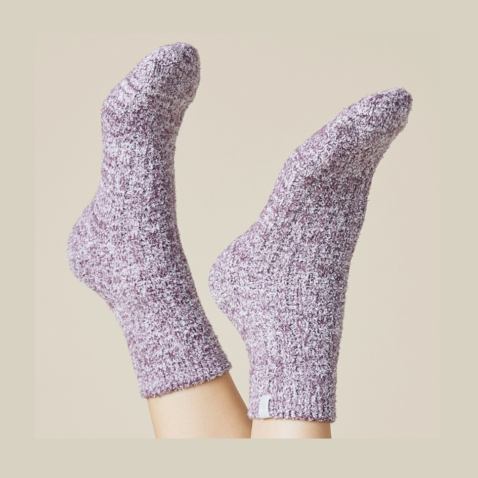 Marshmallow Crew Socks- Driftwood