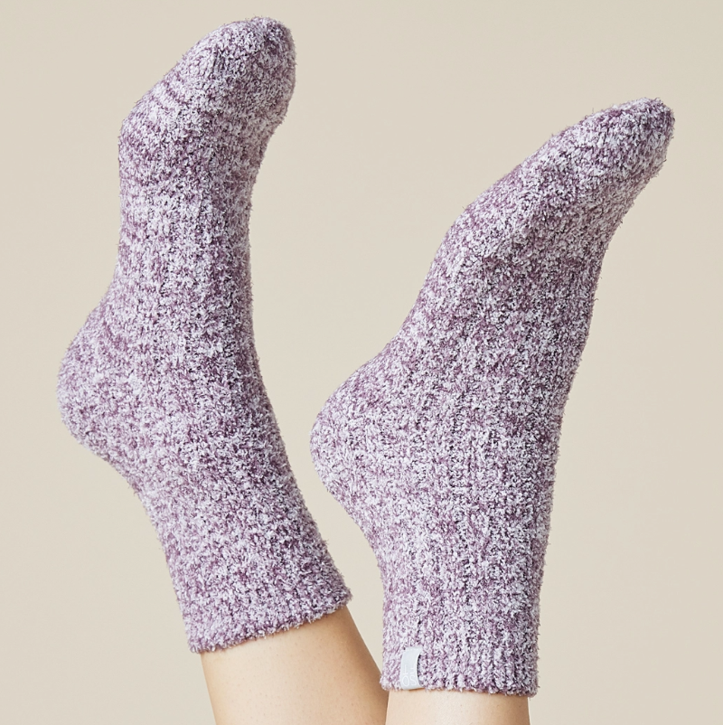 Marshmallow Crew Socks- Driftwood