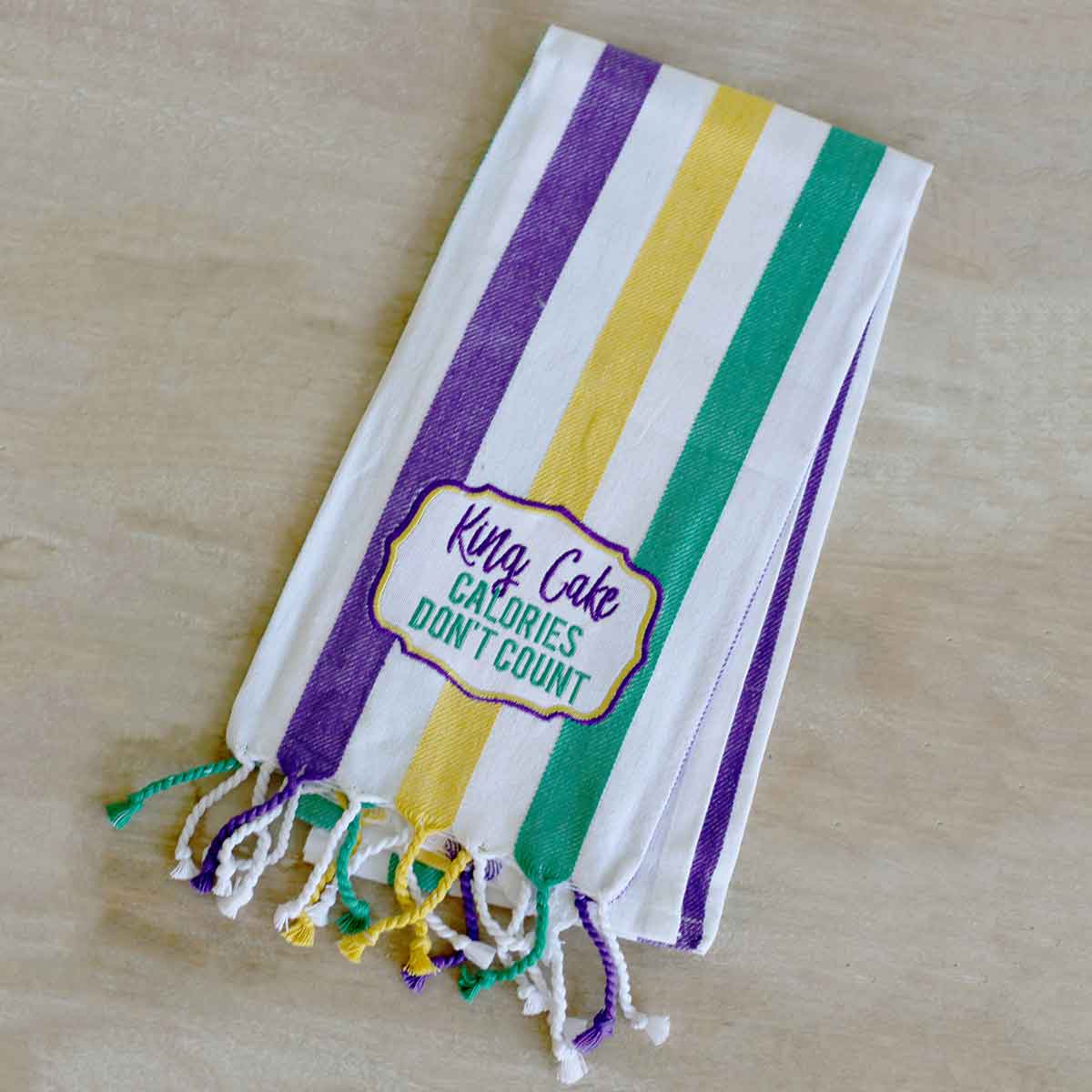 King Cake Stripe Towel
