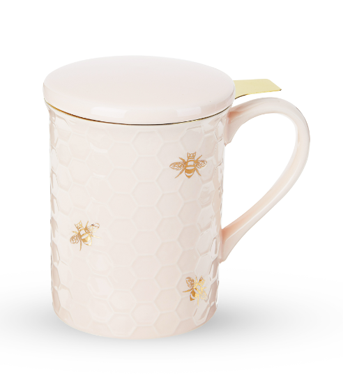 Annette Honeycomb Ceramic Tea Mug & Infuser