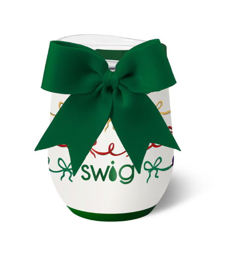 Christmas Bows Stemless Wine Cup