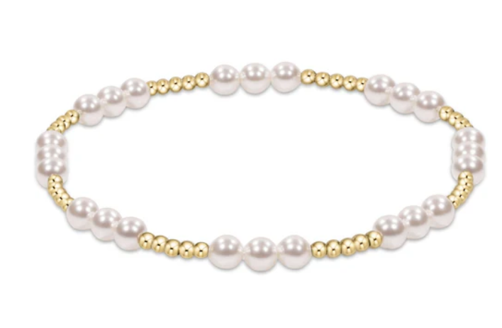 Classic Joy Pattern 4mm Bead Bracelet Pearl