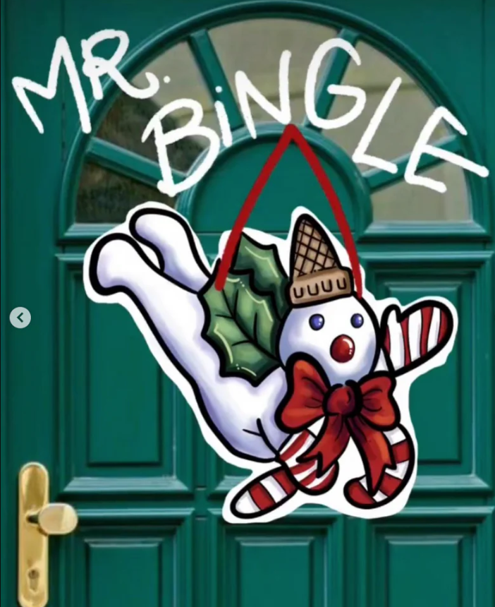 Flying Mr. Bingle Door Hanger