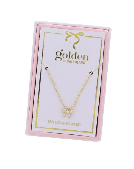 Clear Crystal Bow Necklace