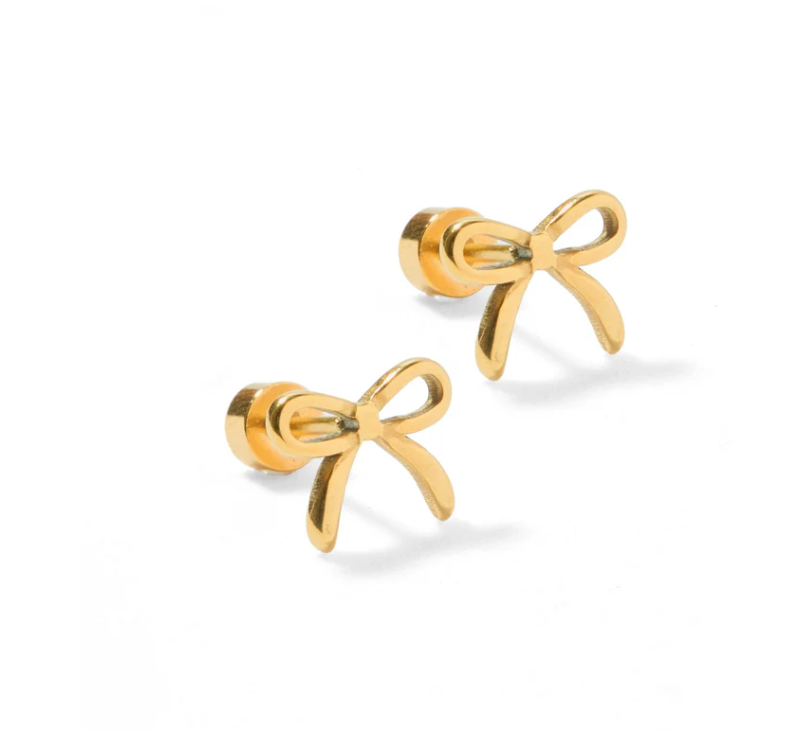 Screwback Stud - Sadie Bow Gold