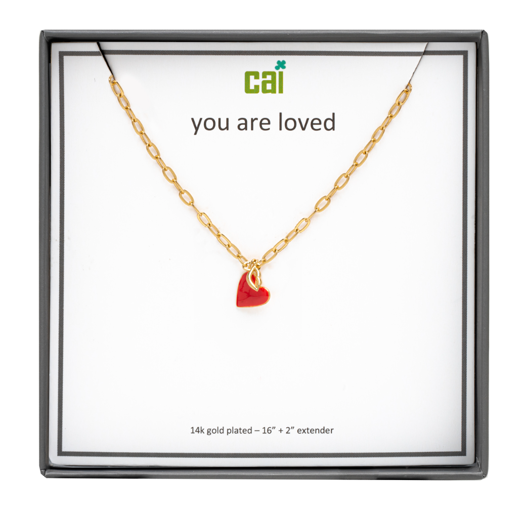 Heart & Lips You Are Loved Necklace (FINAL SALE)