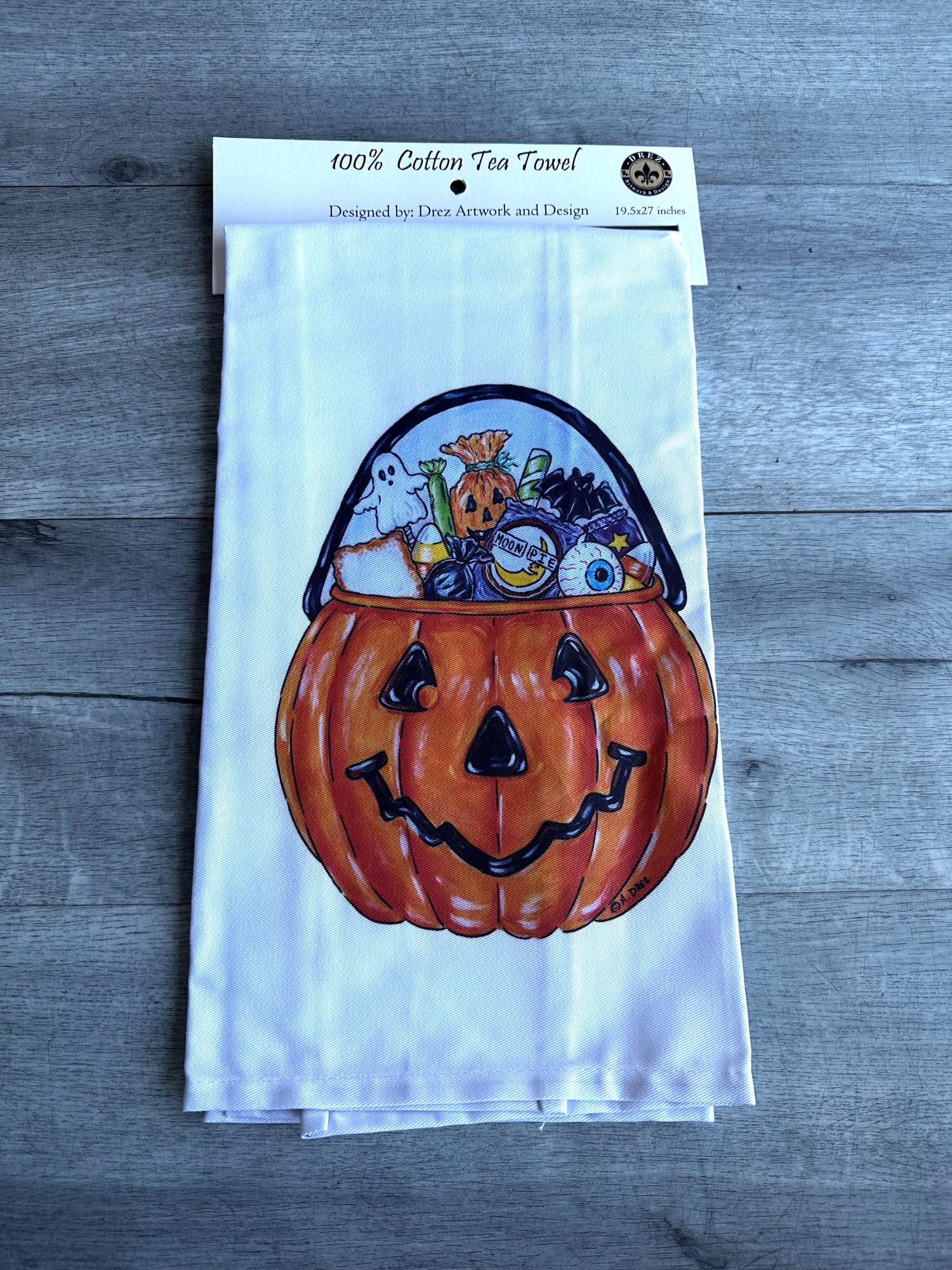 Jack O' Lantern Candy Tea Towel