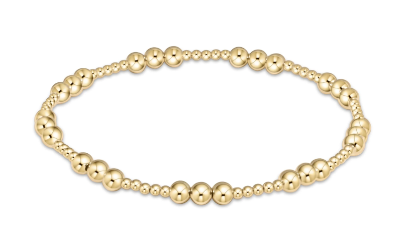 Classic Joy Pattern Gold Bead Bracelet 4mm