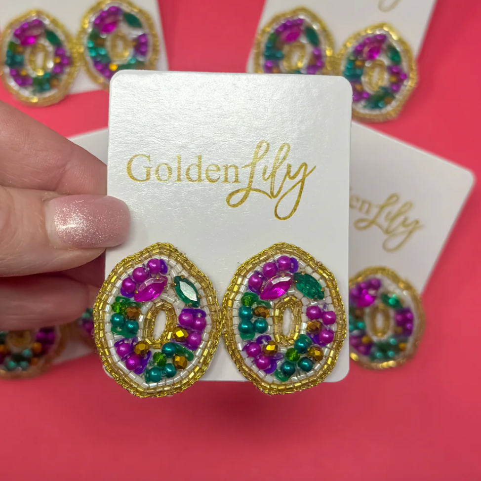 MG King Cake Stud Earrings