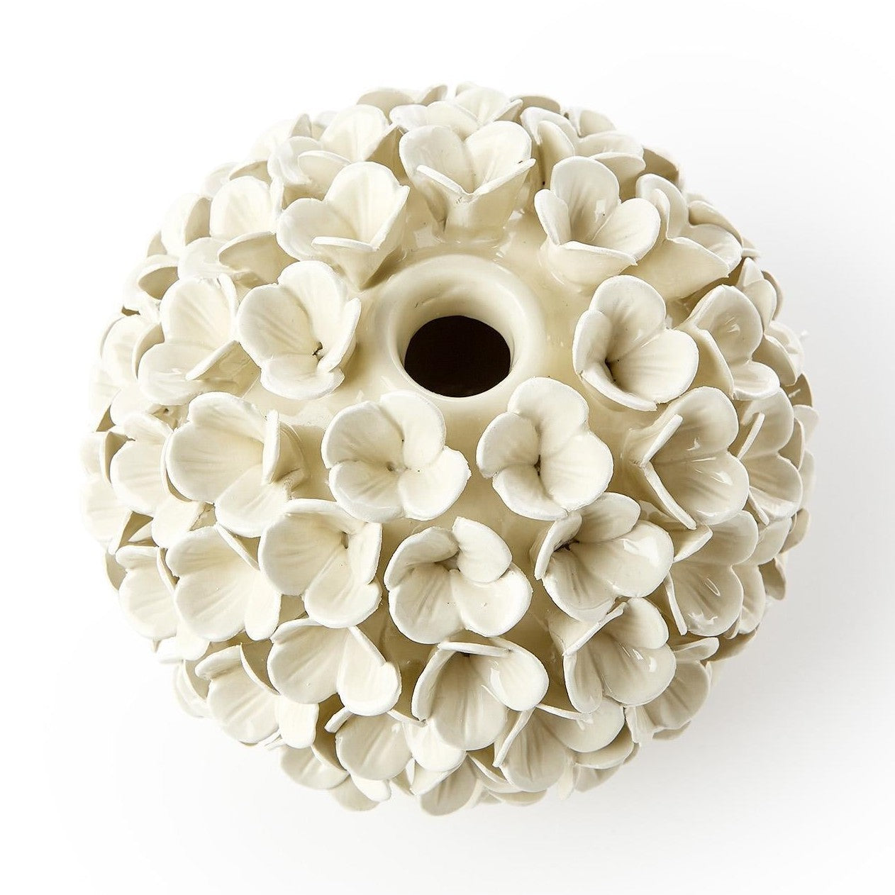 White Hydrangea Bud Vase / Taper Candle Holder (Sold Separately)
