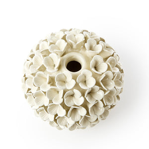 White Hydrangea Bud Vase / Taper Candle Holder (Sold Separately)