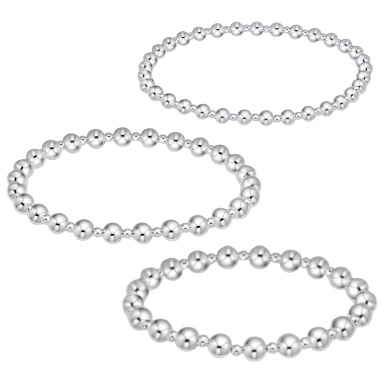 Classic Grateful Sterling Silver Bead Bracelet