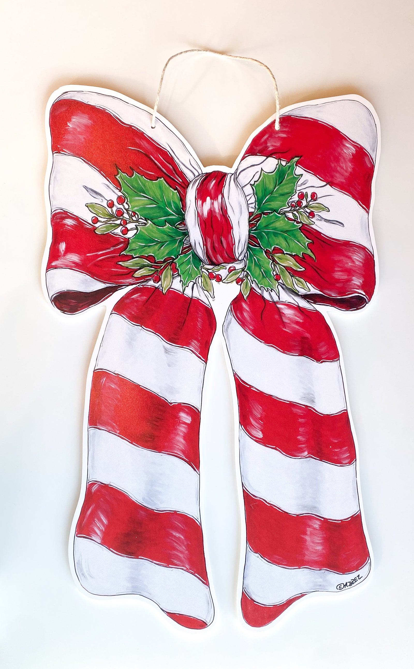 Peppermint Bow Door Hanger