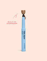 Light blue eyeshadow stick with a built in sharpener on the cap