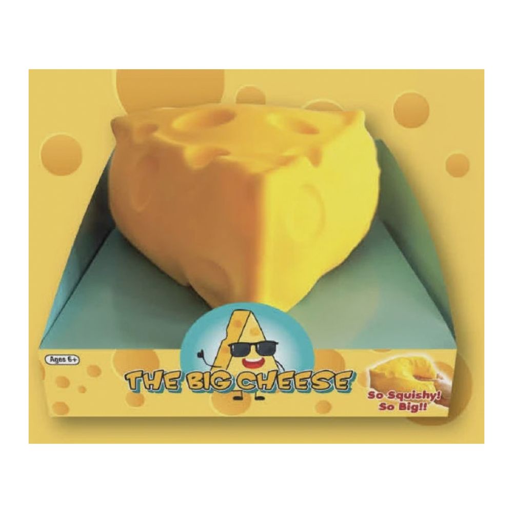 The Big Cheese squishy cheese wedge toy in its box