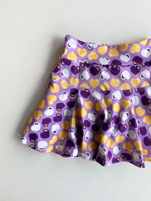 K- Prpl/Gld Heart Skort