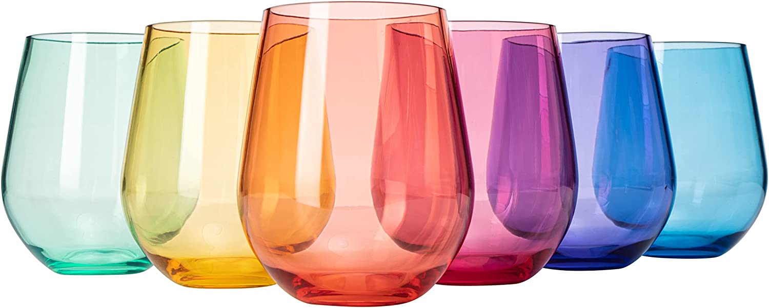 Acrylic Stemless Wine Glass Set