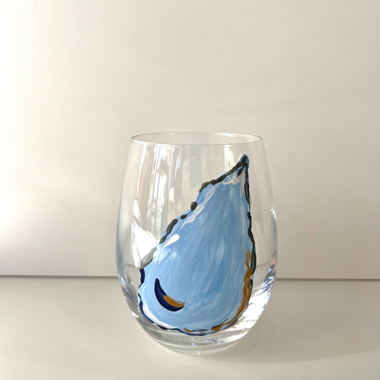 Painted Oyster Stemless Wine