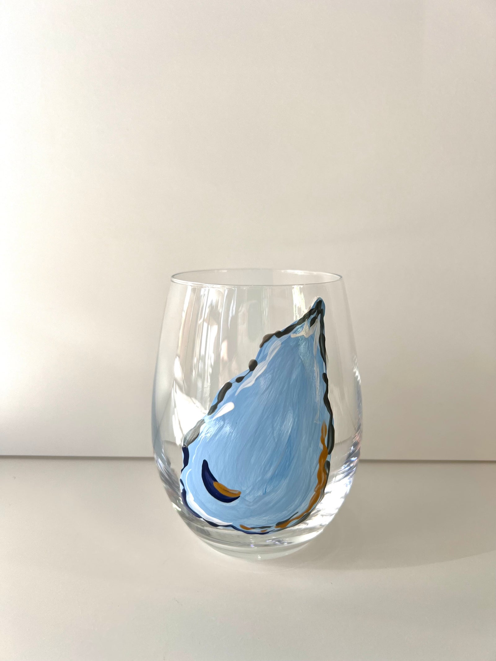 Painted Oyster Stemless Wine