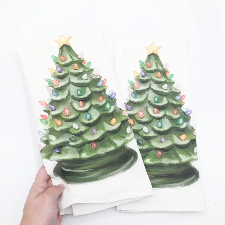 Vintage Christmas Tree Towel