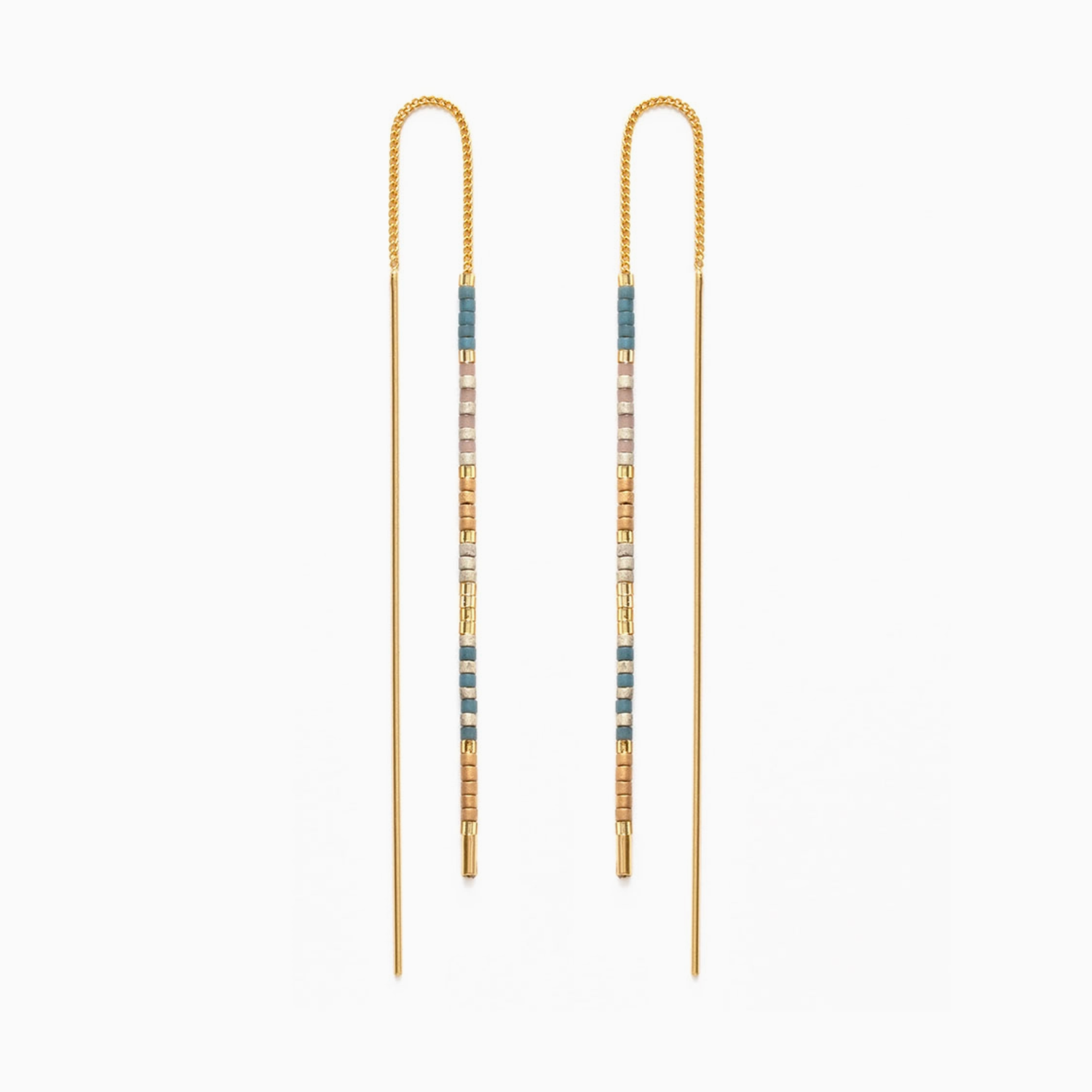 Miyuki Threader Earrings Sky