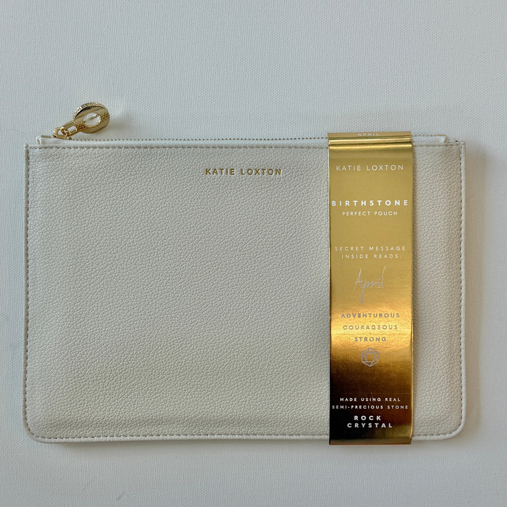 Birthstone Pouch - April - Off White