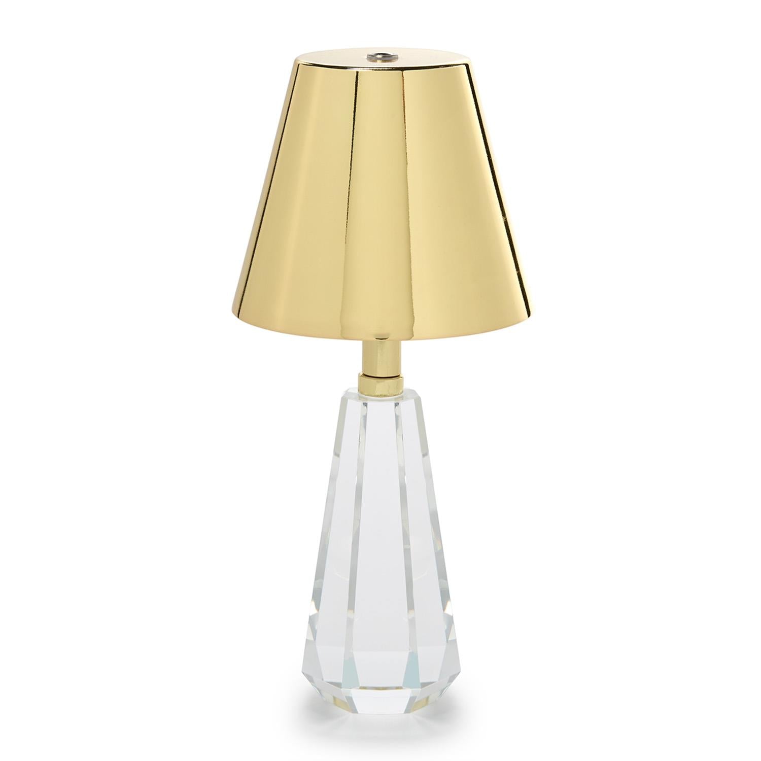 Faceted Crystal-Style Glass LED  Cordless Table Lamp