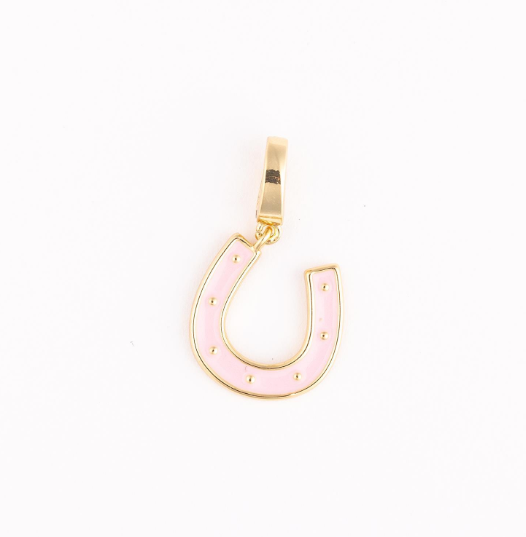 Pink Horse Shoe Charm