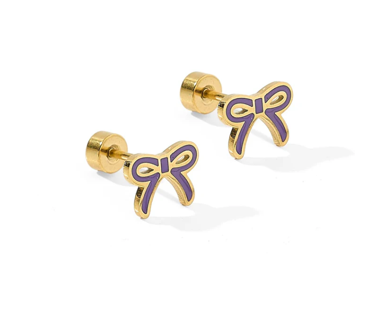 Screwback Stud - Sadie Bow Purple
