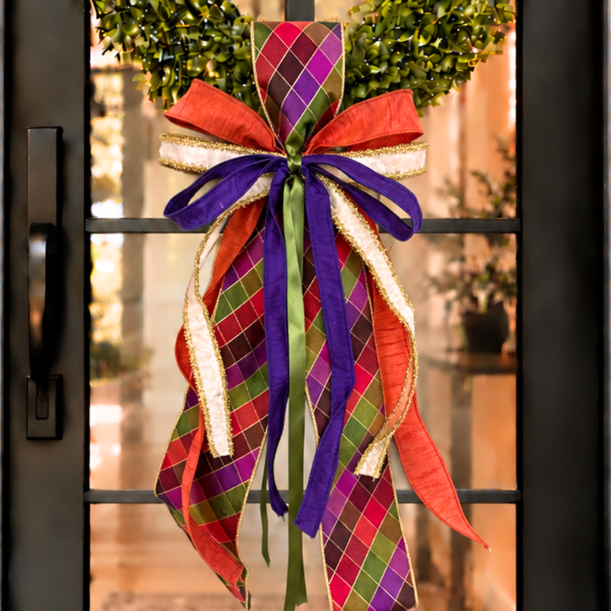 Autumn Plaid Sash & Bow