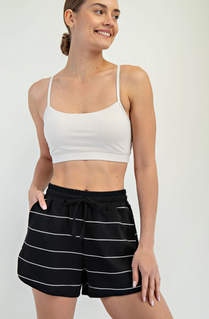 Black/Cream Stripe Short