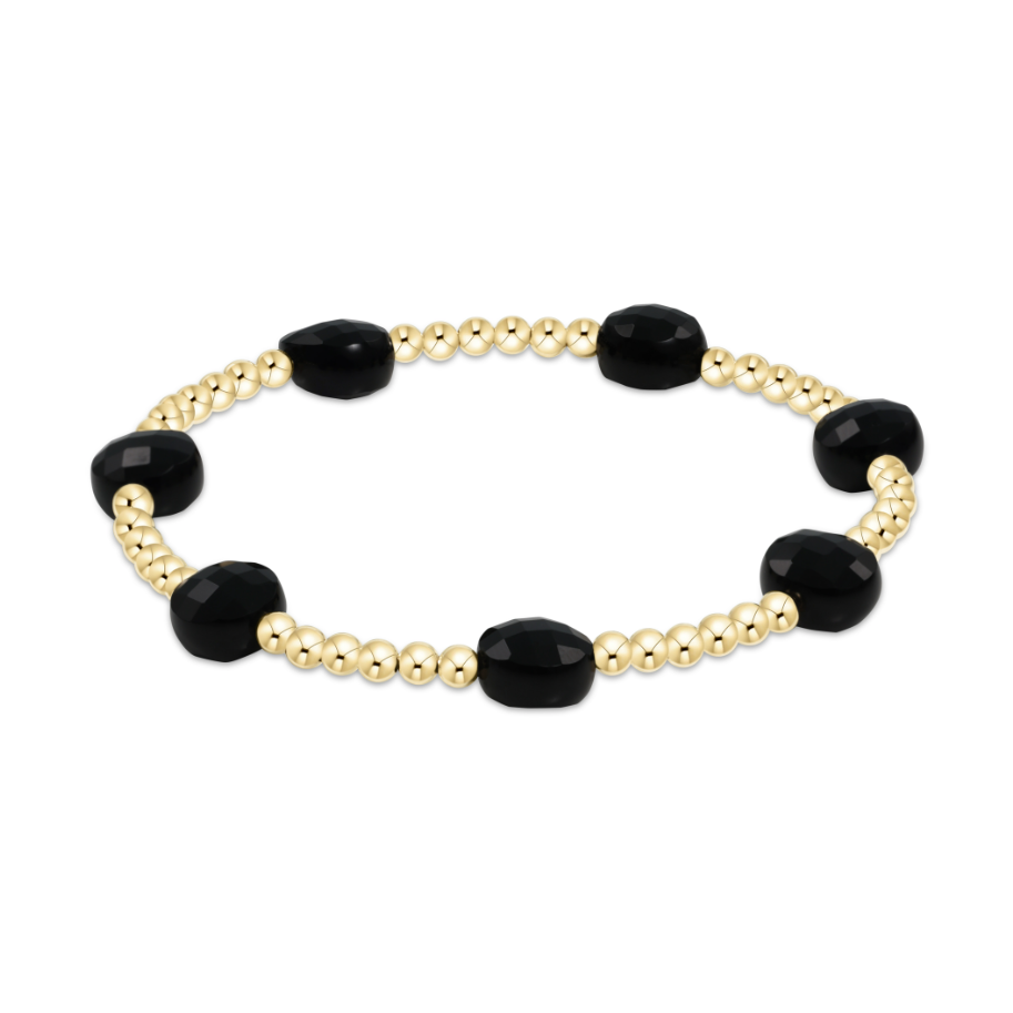 Admire Gold Bead Bracelet 3mm Onyx