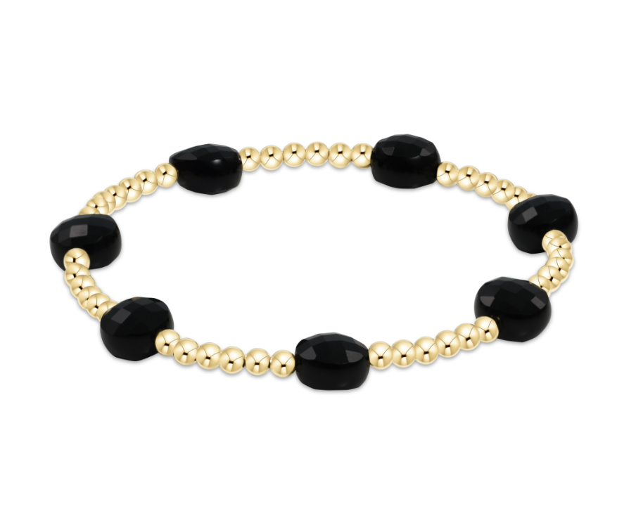 Admire Gold Bead Bracelet 3mm Onyx