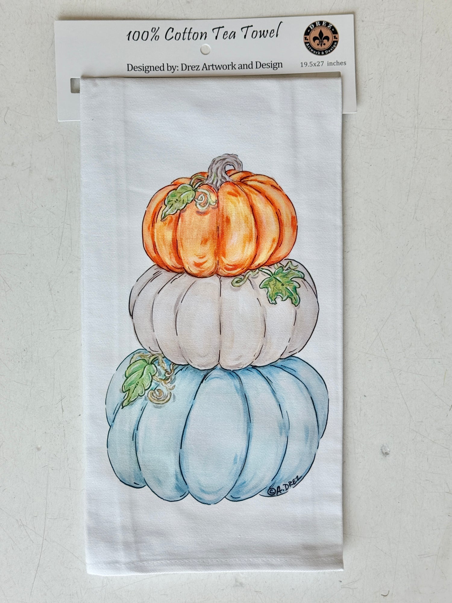 Triple Pumpkin Tea Towel
