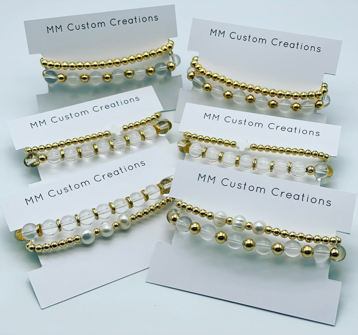 Gold and Clear Set of 2 Bracelets (FINAL SALE)