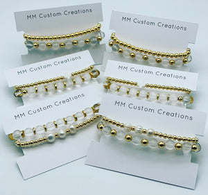 Gold and Clear Set of 2 Bracelets (FINAL SALE)