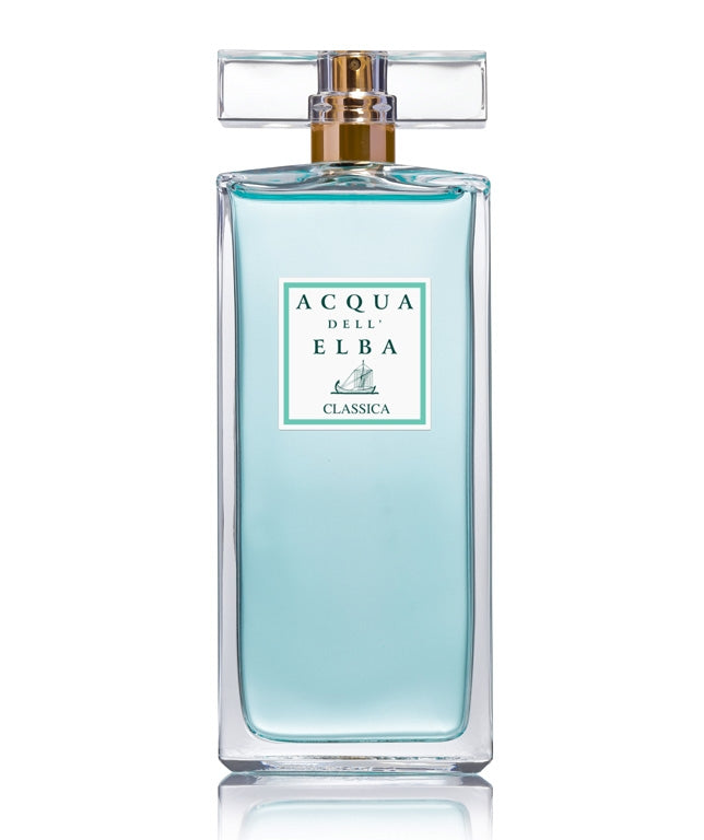 A bottle of Classica Donna perfume by Acqua di Elba on a white background. 