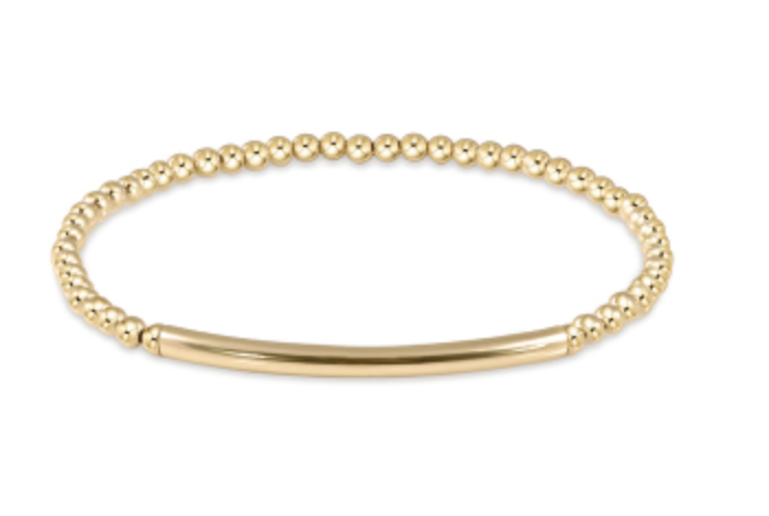 Classic 3mm Gold Bead Bliss Bar Smooth