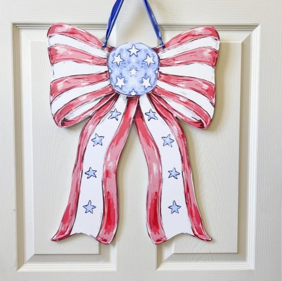 Patriotic Bow Door Hanger