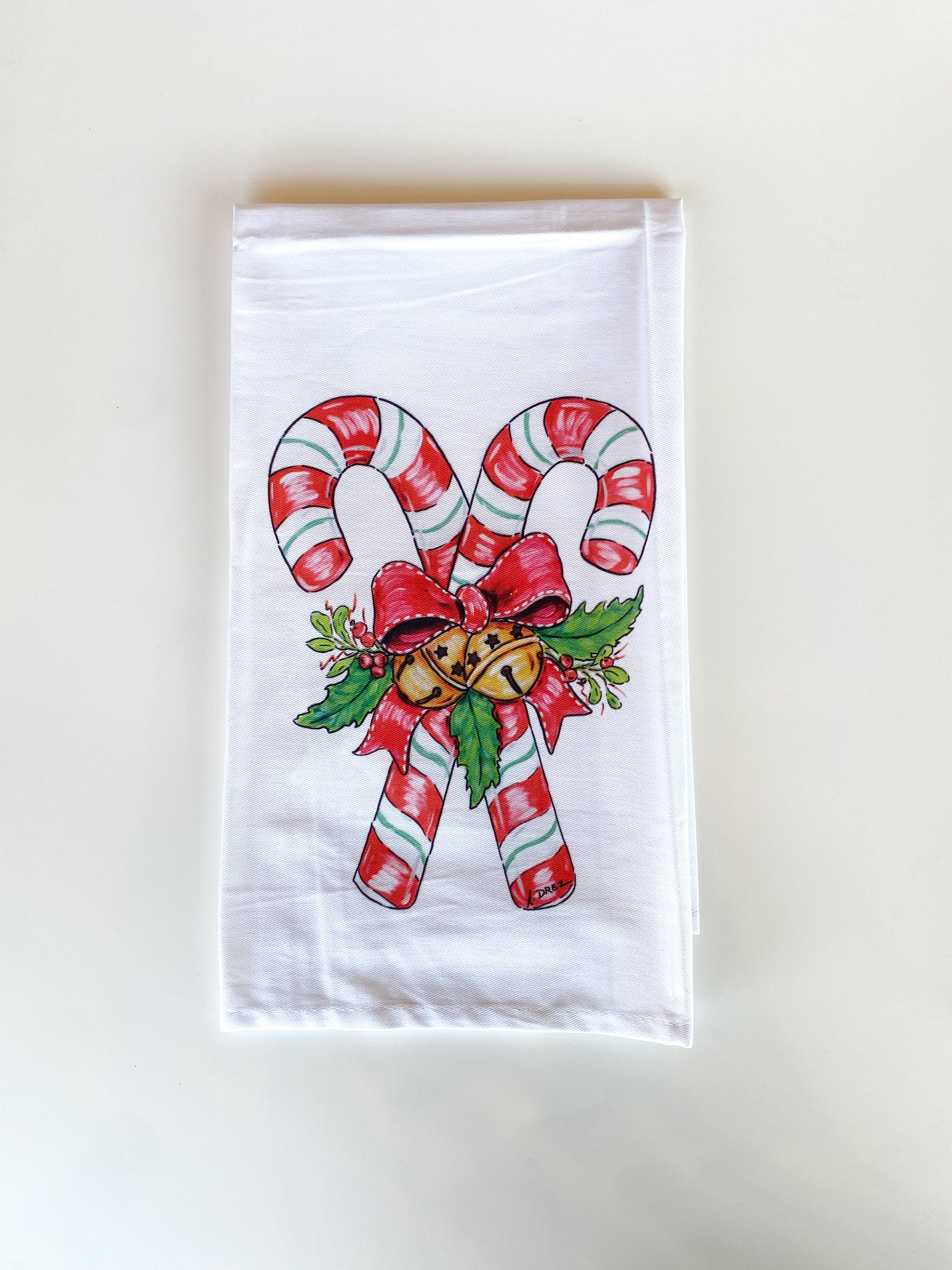 Candy Cane Tea Towel