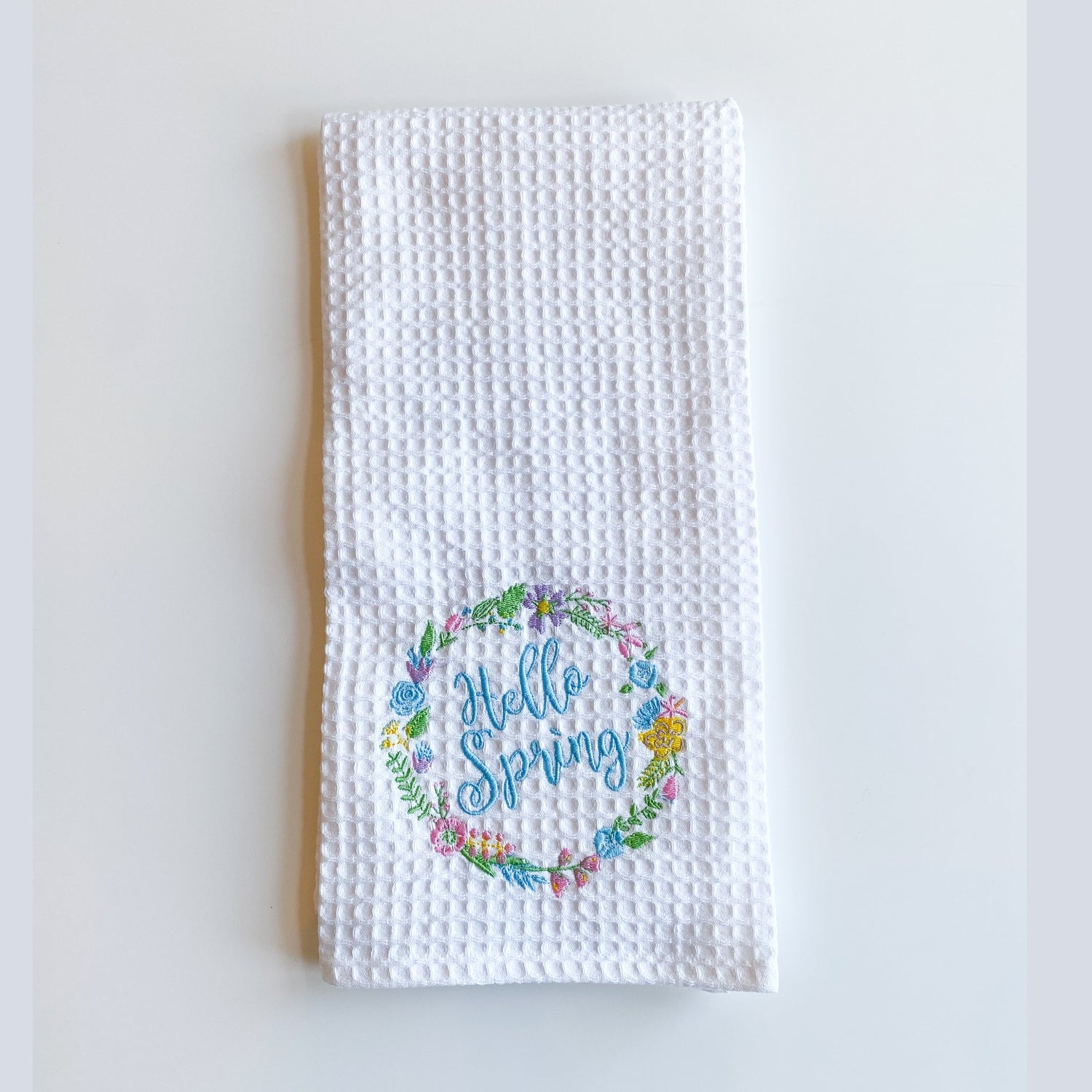 Hello Spring Waffle Towel