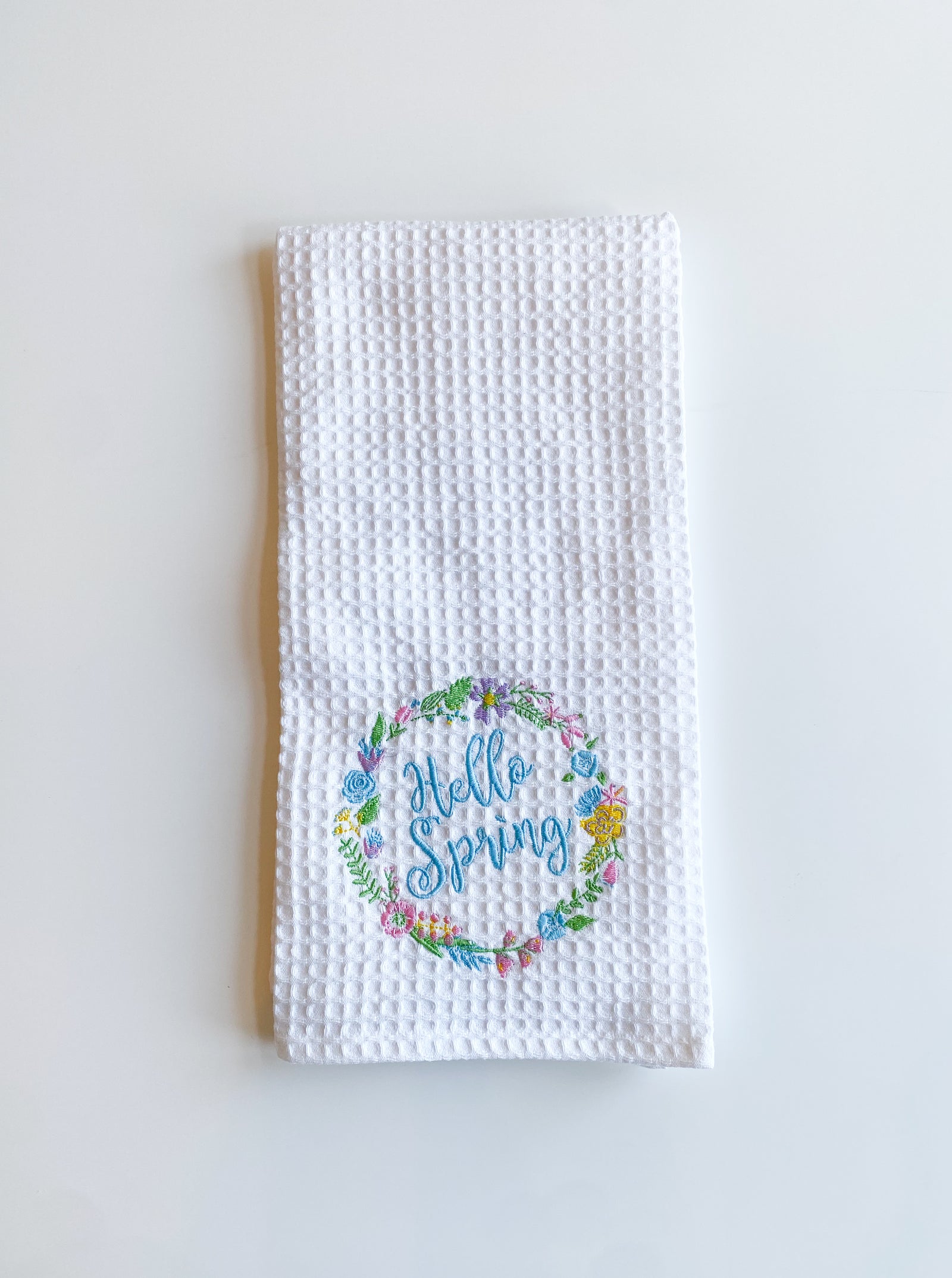 Hello Spring Waffle Towel