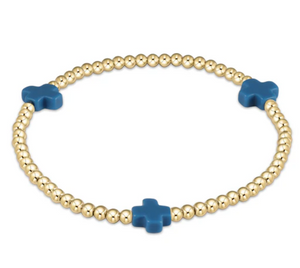 Cross Gold Bead 3mm Bracelet