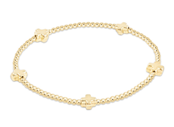 Signature Cross Small Gold Pattern 2mm Gold